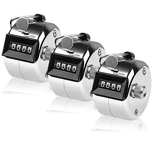 SDARMING Compteur à cliquer 4 Chiffres - Compteur Manuel en métal - Clicker pour Compter, marquer Le Golf Lot de 3