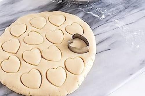 Image of W.A Bakers Heart Shape Stainless Steel Cookies Cutter 2 Inchi Height Set of 12 Pcs (Heart Shape)