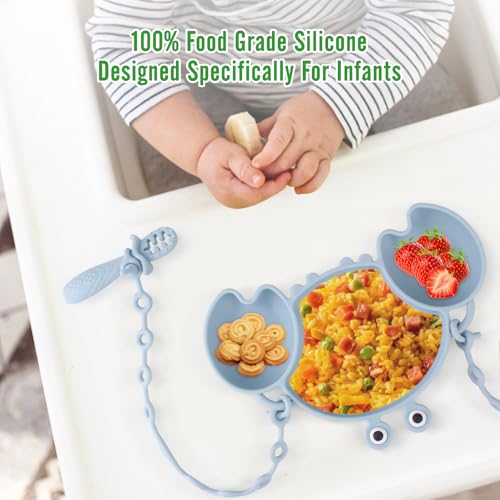 Silicone Baby Feeding Set, 8-Piece Baby Led Weaning Supplies Included Toddler Suction Plate, Bowl, Cup - Image 2