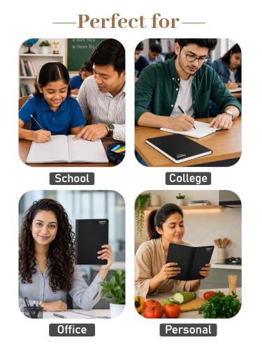 Image of DOODLE A4 Study Notebooks Pack of 4 | 160 Pages Each | College Ruled Softbound Notebooks for Exam Preparation, Class Notes, Revision & Study(Prepmate)