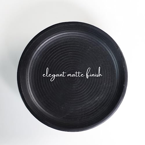 Centre de table en bois nervuré noir grand bol de Noël