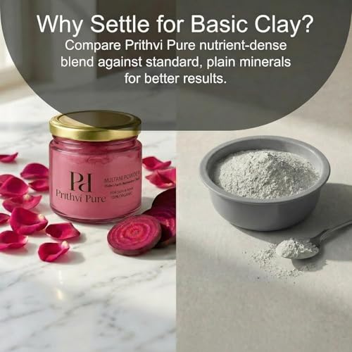 Image of Rose & Beetroot Radiance Ritual 300 Gms | Organic Double Filtered Herbal Face Pack for Bright Skin Glow Oil Control Tan Removal | Natural Skincare