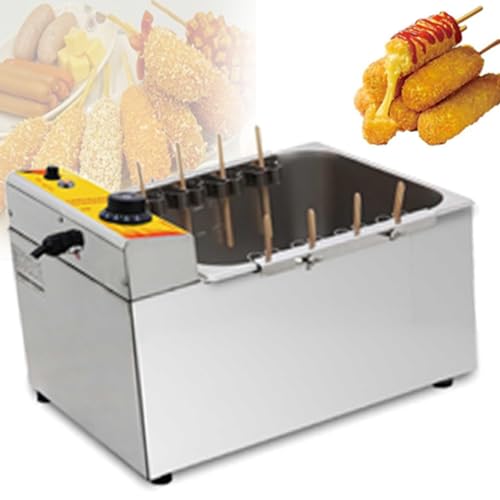 DOZPAL Macchina per Bastoncini per Hot Dog al Formaggio Macchina per Salsicce da Cucina per friggitrice Automatica per Mais da 12 Litri per Patatine Fritte, Ciambelle e Altro Ancora