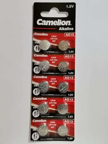 Camelion Pile Bouton alcaline AG13/LR44/LR1154/357 avec 72PX/1.5 V/138 mAh
