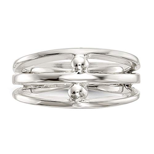 Fashion Ring Band 925 White Sterling Silver Flat4