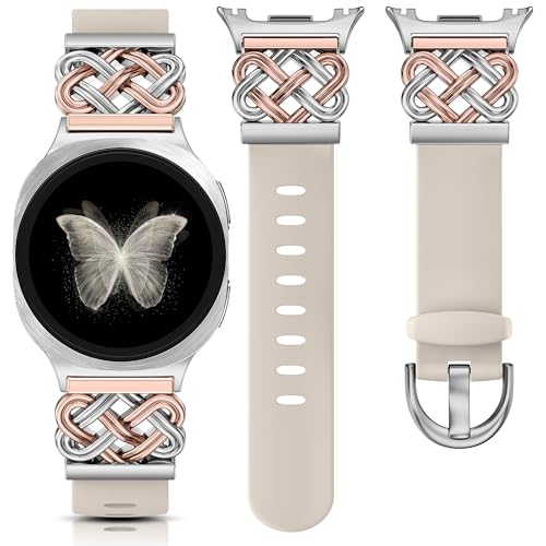 Minyee �P���g�m�b�g �V���R���o���h Samsung Galaxy Watch 8 40mm 44mm/ 8 �N���V�b�N 46mm�o���h ���f�B�[�X ���ԂȂ� �����N���b�N �h���b�V�[ �L���[�g �C���^�[���b�N�o�b�N�� �v���~�A���V���R�� ���߉\��