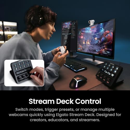 Image of Insta360 Link 2 Pro - 4K PTZ Webcam for PC /Mac, 1 /1.3 inch Sensor, Low-Light, AI Tracking, HDR, Directional Noise-Canceling Mics, Supports Stream Deck, Zoom, Twitch for Streaming or Meetings（Arctic White）