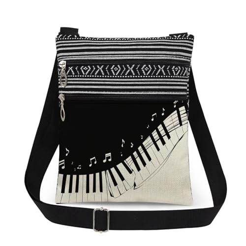 XiaoGalaee Piano Keys Adjustable Shoulder Strap Crossbody Bag Black and White...