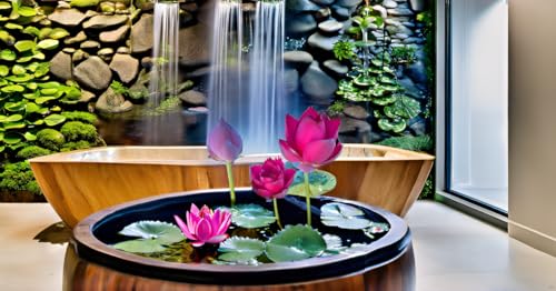 Image of Beautiful Red Lotus Water Lily Live Plant | Short Time Grow Root /Tuber Pack of 1 | Healthy Aquatic Lotus for Indoor Outdoor Gardening | Sacred Flower Plant for Pond & Home Decor