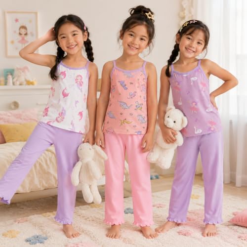 Image of benetia Girls' Soft Cotton Undershirts 3-Pack