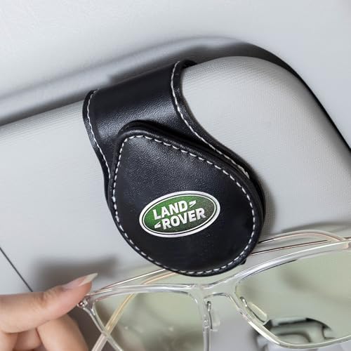 GshionLyfe Car Sunglass Holder Eyeglass Holder Fit Land Rover Discovery Range Rover Sport Defender Land Cruiser LR2 3 4 Sunglass Hanger Mount for Car Sun Visor Interior Accessories Black