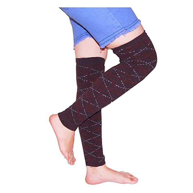 Buy Devil Woolen Leg Warmer Knee Warmer Woolen Knee Cap for Men and Women 2 Pair Brown (Pack of