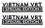 2PCS Vietnam Vet Special Edition Emblems 3D Raised Decals Exterior Truck Stickers Fender Vietnam Vet