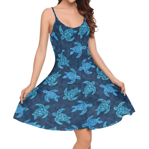 Image of Biyejit Women Casual Loose Dress Strap Long Summer Beach Swing Dress