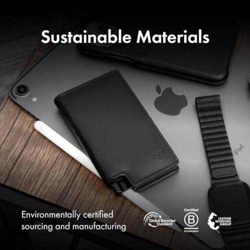 Ekster - Parliament Pop Up Wallet for Men - RFID Blocking Metal Card Holder Wallet with Push Button and Card Ejection - Minimalist Leather Tactical Daily Carry Parliament - Easy Access, Nappa Black