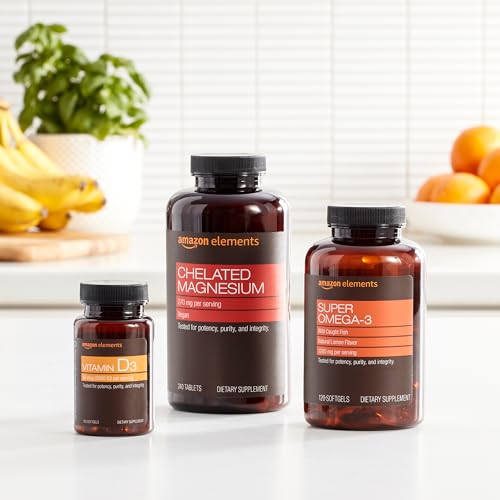 Amazon Elements - Chelated Magnesium, 240 tablets, 270 mg per Serving, as Magnesium Glycinate Chelate, Vegan - Thumbnail 7