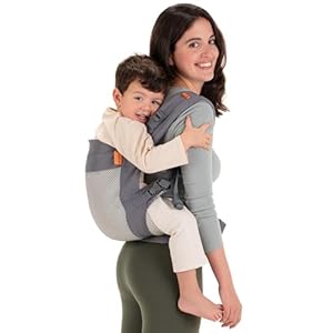 Beco Toddler Babytrage mit extra breitem Sitz – Kindertragerucksack aus 100% Baumwolle, 2 Tragepositionen, Kindertrage Bauch/Kindertrage Rücken, Kindertrage Wandern, 9kg – 27kg (Dunkelgrau)