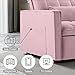 Trygoal 3 in1 Sofa Bed, Pull-Out Sleeper Sofa Bed with 3-Level Adjustable Backrest, Velvet Fabric Convertible Love Seat Sleepers Beds for Living Room & Bedroom & Apartment, Pink