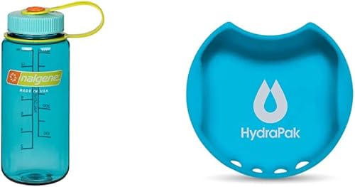 Nalgene Sustain Tritan - Botella de agua sin BPA hecha con material derivado del 50% de residuos de plástico, 16 onzas, boca ancha y protector de