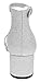 Sugar Women's Low Block Heel Two-Piece Dress Shoe - Ankle Strap Pump Sandal for Ladies,Noelle-Silver Glitter-7
