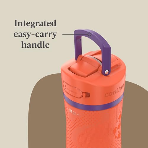 Image of Contigo Ashland Chill 2.0 Stainless Steel Vacuum-Insulated Water Bottle with AUTOSPOUT Easy-Clean Lid, Leak-proof Drinking, Keeps drinks cold for 24 hours, BPA-Free, 24oz., Tangerine