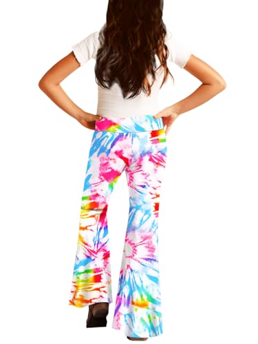 Image of Deerose Girls Halloween Hippie Bell Bottom Pants High Waist Flare Pants 5-14 Years