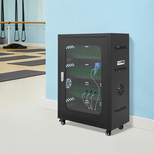 Image of 50 Device Cell Phone Charging Station, Rechargeable Cellphone Locker Storage Charging Station, Mobile Charging Cabinet for Cell Phone, USB Cell Phone Charging Cart with Lock
