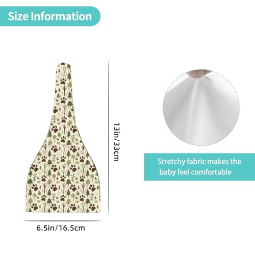 Vintage American Bear Prints Baby Beanie Hats Adjustable Knotted Stretchy Soft Newborn Hats 0-6 Months4