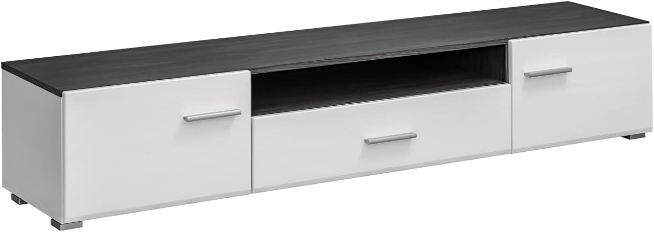 Wohnwand SOLIDO Twin Wohnzimmerset TV Wand Weiß Hochglanz Anbauwand Wohnzimmer Fernsehwand