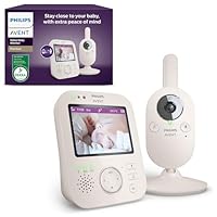 Philips AVENT Philips Babyphone mit Kamera Premium - DEKRA Zertifiziert privat und sicher - 3.5 Display, x4 Zoom, Nachtsicht, Schlafliedern und Thermometer (SCD891/26)