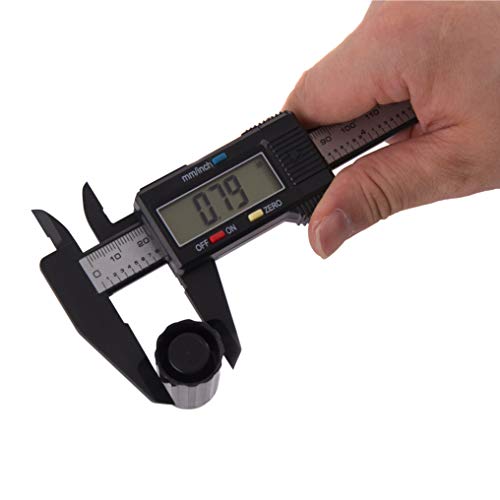 Zoostliss 150mm LCD Digital Electronic Carbon Fiber Vernier Calipers Gauge Micrometer with Large LCD Screen Display Inch/Metric - Thumbnail 5