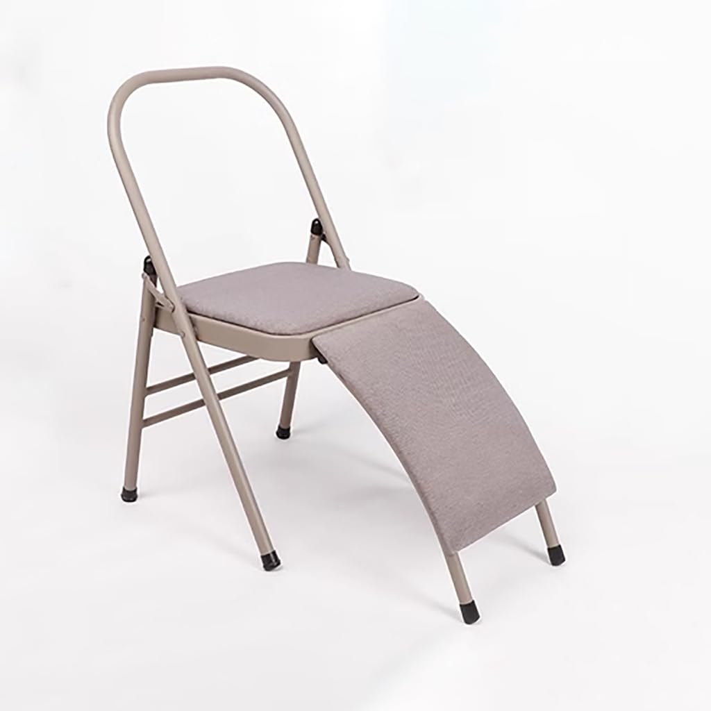 Chaise De Yoga Pilates, Chaise Auxiliaire De Yoga avec Support Lombaire, pour L'entraînement De L'équilibre, Chaise De Yoga Portable Pliable, Chaise De Yoga Iyengar,Khaki