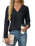 BMJL Womens Dressy Casual Blouses Business Work Tops Fall Long Sleeve Shirts 2024（Medium,Black）