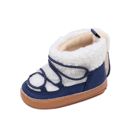 BOTCAM Botas de nieve para niños de invierno, no deslizantes, zapatos de senderismo para exteriores, adecuadas para niños y niñas (//Big Kids), zapatos de bebé cálidos, azul, 22 EU