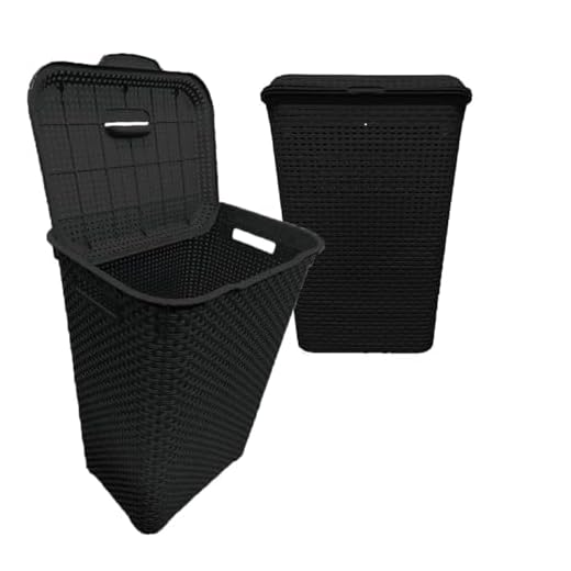 Cesto De Roupa Suja 72 Litros Resistente Lavanderia Com Tampa Organizador Roupas Lavanderia Banheiro (PRETO)