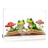 Photo Gallery decorazione per porta della stanza due rane sedute su un libro aperto circondato da funghi. targa in latta divertente sogns decorazione da parete in metallo (20 x 30 cm) Photo Gallery decorazione per porta della stanza due rane sedute su un libro aperto circondato da funghi. targa in latta divertente sogns decorazione da parete in metallo (20 x 30 cm)