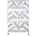 agnixnaf Outdoor & Indoor Privacy Screen Metal Privacy Screen 76" H×48" W, Freestanding Decorative Privacy Screen for Deck Balcony Patio, Outside Lawn Garden White