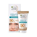 Garnier Anti-Aging Sonnencreme mit LSF 50, Sonnenschutz mit Hyaluron und Vitamin B gegen Falten und Trockenheit, Ambre Solaire, 1 x 50 ml