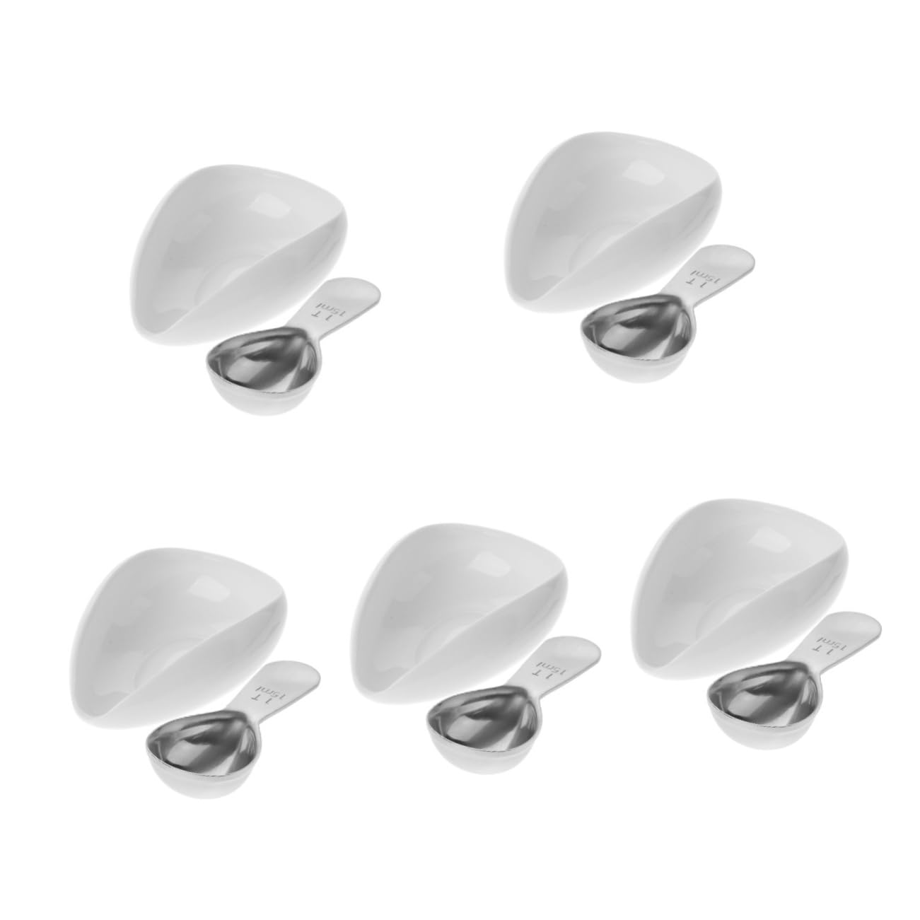 MAGICLULU 5 Sets Coffee Bean Measuring Tray Tablespoon Dispenser Scale Sachets Caribou Iced Coffee Maker Flask Coffee Bean Dosing Cup Cold Brew Bin Lid Coffee Beans Cooked Bean Tray Ceramics
