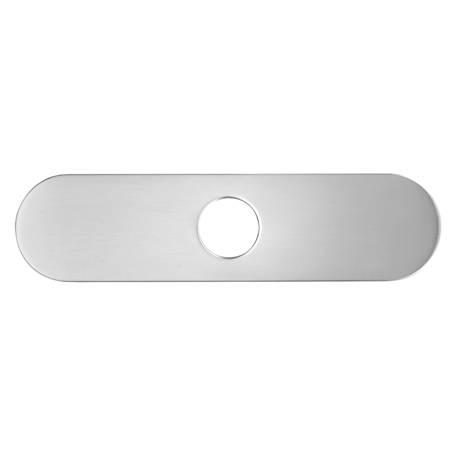 Single Faucet Sink Deck Plate, Stainless Steel Trim Cover with Foam Gasket, 10.16 Inch Brushed Plate for Unused Sink Holes in Kitchens Bathroom Hole Cover