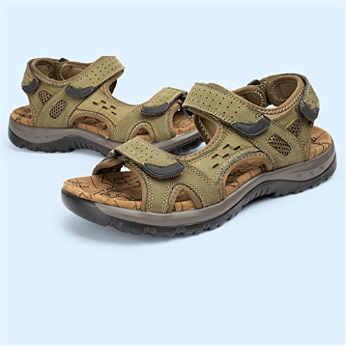 Leisure Men Shoes Beach Sandals Genuine Leather Sandals Soft Large Size Men's Sandals(39)3