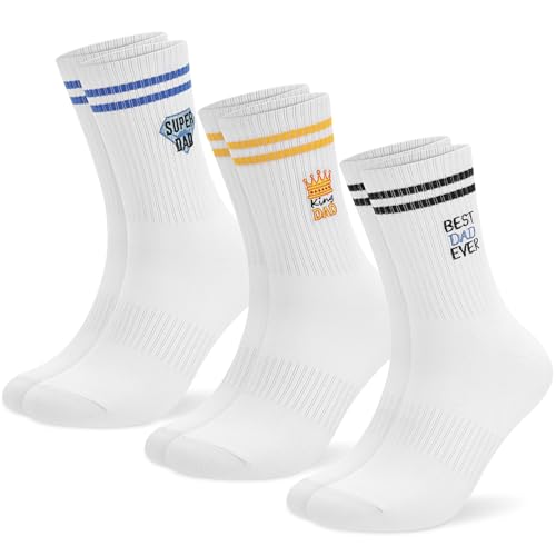 Zuimei 3 Pack Dad Socks for Fathers Day Cotton Rich Sock for Men