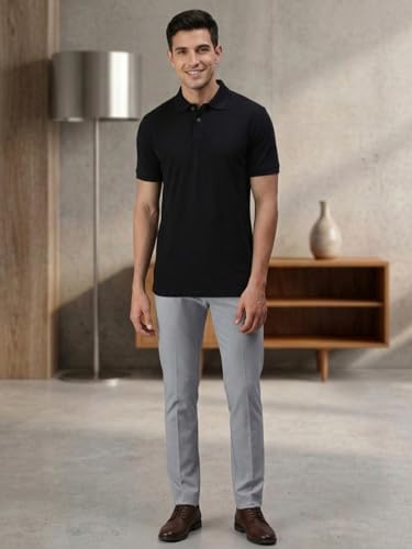 Image of Lux Cozi Men's Cotton Solid Polo Tshirt | Collar Tshirts | Half Sleeves | Stylish & Premium All Day Wear | Pack of 1