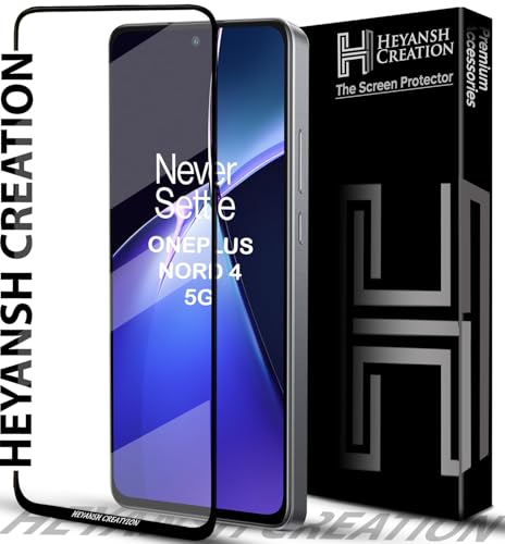 Image of Tempered Glass Screen Protector Compatible for ONEPLUS NORD 4 5G with Edge to Edge Coverage and Easy Installation Kit, Pack of 1, Black
