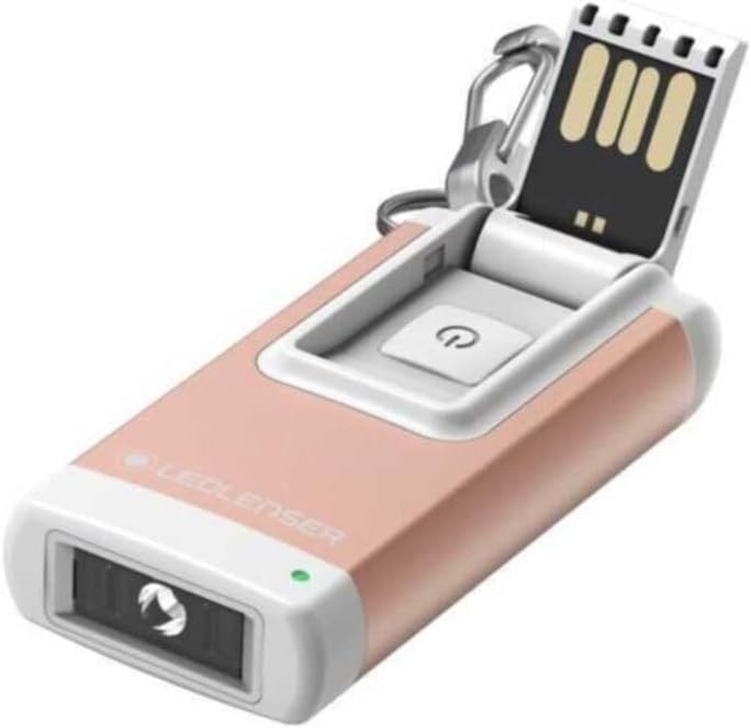 Ledlenser K4R 120 Lumens 25 Meter Beam Range 3.5 Hours Rechargeable Key Chain Light Lamp with USB Charging Cable (Gold)