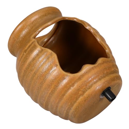 Gatuida Jarra De Cerámica Circulante para Fuentes De Agua Decoración De Patio Vintage Mini Tamaño Sin Bomba Decoración De Jardín Exterior e Interior Efecto Cascada Relajante
