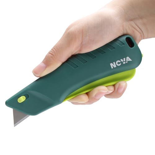 Image of Nova Smart-retracting Squeeze Trigger Knife, Safety Box Cutter, Utility Knife, Ambidextrous Design, Replaceable and Durable Blade, Ideal for Cutting Boxes