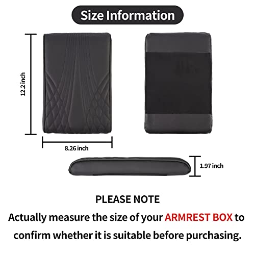Qzhiren Car Center Console Cover-Armrest Box Mat,Memory Foam Leather Arm Rest Covering Car, Arm Rest Cushion For Suv/Truck/Vehicle(Black) #TOP4