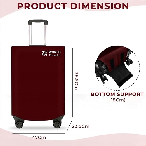 Image of Kraptick Non-Woven Luggage Cover - Waterproof, Dustproof, and Stretchable Luggage Protector Cover, Durable Non-Woven Luggage Case for Trolley Bags with Stretchable and Durable Design (Red-20 Inch)