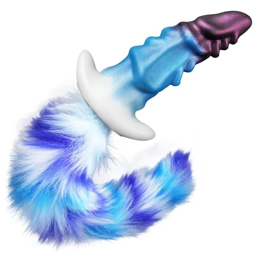 Buttplug Furry Tail Anal Plug mit Schwänzchen Analplug Schwanz Hundedildo Butplug Butt Plug Set Plugs Horse Monster Pferde Silikon Dildo Analplugs Cosplay Petplay Sexy Analdilo für die Männer Frauen